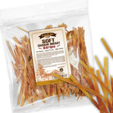 Gootoe Soft Dog Treats packaging shows real chicken jerky, a convenient training reward.