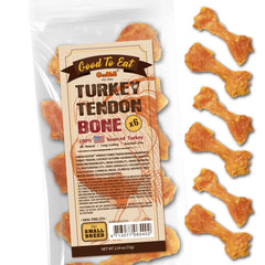 Gootoe turkey tendon dog treat 6-pack; a long-lasting chew for dogs.