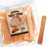 Gootoe turkey tendons packaging label highlights USA sourcing and all-natural ingredients.