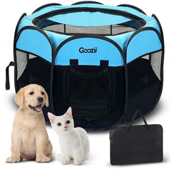 Goozii portable dog playpen interior shows roomy space for small pets' playtime
