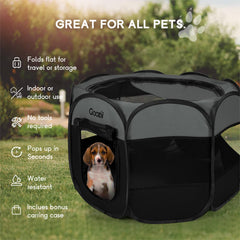 Goozii portable puppy playpen interior spacious for rest and safe exploration.
