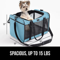 GORILLA GRIP cat carrier breathable mesh blue keeps pet comfortable.