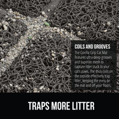 GORILLA GRIP cat litter box mat textured backing stays in place during exits