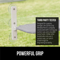 GORILLA GRIP cat window perch with sturdy metal frame and 40 lb support.
