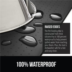 GORILLA GRIP dog-cat mat keeps bowls steady during messy mealtimes.