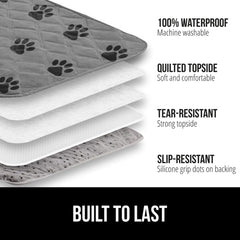 GORILLA GRIP slip-resistant backing with silicone dots keeps the blanket in place.