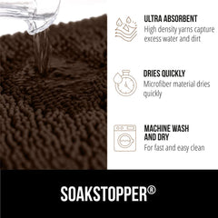 GORILLA GRIP SoakStopper soft chenille microfiber dries quickly after rainy days.