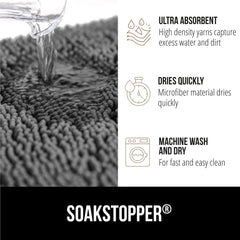 Gorilla Grip SoakStopper soft chenille microfiber dries quickly underfoot
