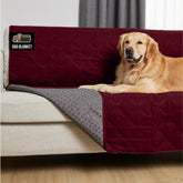 Gorilla Grip waterproof dog bed cover in burgundy front view protects furniture from spills.