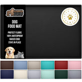 GORILLA GRIP waterproof pet feeding mat black 23x15 contains spills for cleaner floors.