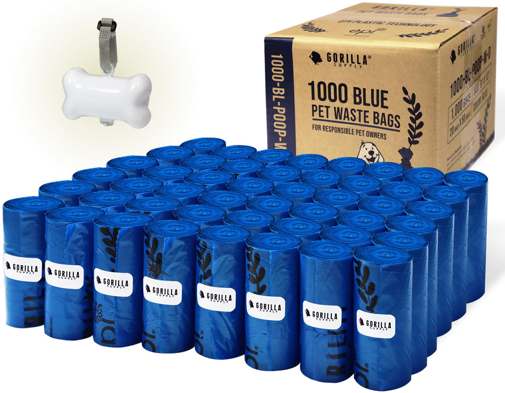 GORILLA SUPPLY bone-shaped dispenser shown for easy bag release on-the-go.