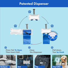 GORILLA SUPPLY dispenser with strap attachment enables portable waste pickup.