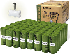 GORILLA SUPPLY dog poop bags with dispenser attached for quick, one-bag cleanup.