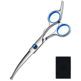 GORITZ dog grooming scissors with safety round tip for gentle trimming around face and paws