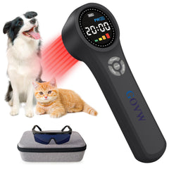 GOVW Cold Laser Therapy on dog's leg for potential pain support
