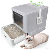 GOYJOY enclosed stainless-steel cat litter box with lid for privacy and odor control
