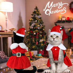 GOYOSWA cat Christmas hat with adjustable strap for secure fit.
