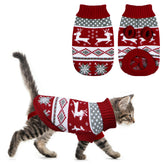 GOYOSWA cat christmas sweater knit with reindeer pattern for festive warmth