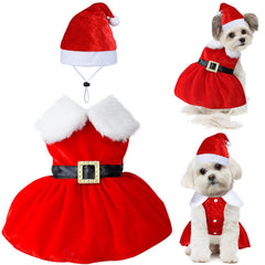 GOYOSWA dog Christmas dress for festive holiday photos.