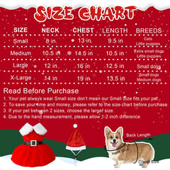 GOYOSWA dog Christmas outfit closeup highlights red dress.