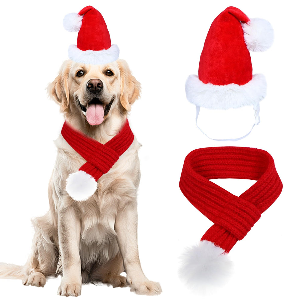 GOYOSWA dog Christmas Santa hat for festive photos