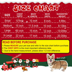 GOYOSWA Santa dog sweater worn by a pup for Christmas celebration photos