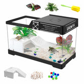 GOZILLA Turtle Tank lid view highlights escape prevention and clear viewing.