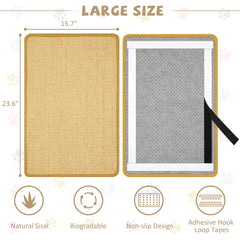 Graciadeco wall scratcher sisal adhesive setup image showing secure anti-slip mounting