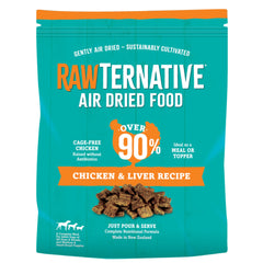 Grandma Mae's RawTernative bag closeup showing grain-free, high-protein formula.
