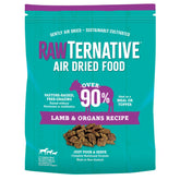 Grandma Mae's RawTernative lamb chunks closeup show high-protein bites for active dogs.