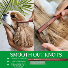 grannaturals pet comb teeth detail highlighting gentle grooming for sensitive skin