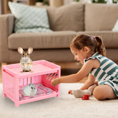grddaef guinea pig bunk bed with tassel curtains adds warmth and playfulness