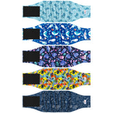 Grecle 5-pack dog diapers with varied patterns provide comfortable wear for male dogs during training.