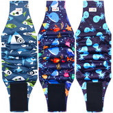 Grecle reusable dog diapers 3-pack Seafloor color supports daily wear and training