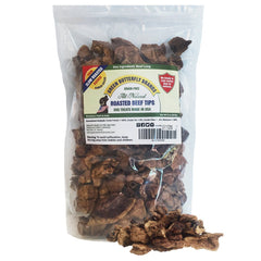 Green Butterfly Brands beef dog treats packaging showcases USA-made premium quality.