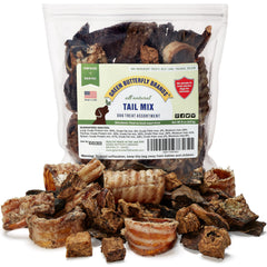 Green Butterfly Brands Tail Mix beef lung chunks for tasty training rewards.