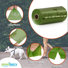 Rollos Greenbone Biobase de 16 bolsas, prácticos para caminatas largas