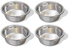 Greendale 4-pack stainless steel dog bowls side view for durable feeding