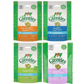Greenies feline dental variety pack front view highlights four flavors for daily dental care