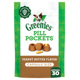 Greenies Pill Pockets Large peanut butter close-up highlights flavor masking for meds.