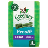 Greenies vet-recommended dental treats for large dogs in packaging