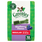 Greenies veterinarian-recommended dog dental treat pack front view supports daily oral care
