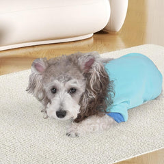GreenJoy Classic Fleece Dog Sweater model wearing demonstrates easy dressing and comfortable fit