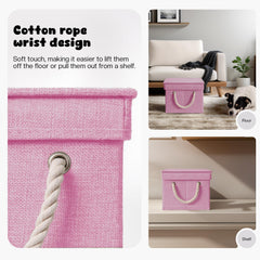 GreenPetopia collapsible toy bin folded for compact storage and space saving