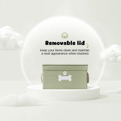 GreenPetopia storage bin with cotton rope handles for easy lifting when full.