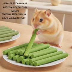 GREMBEB bunny-chew-stick-hay-alfalfa close-up highlights fiber-based nutrition