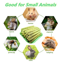 GREMBEB hay stick demonstrates digestion support and fiber for small pets.