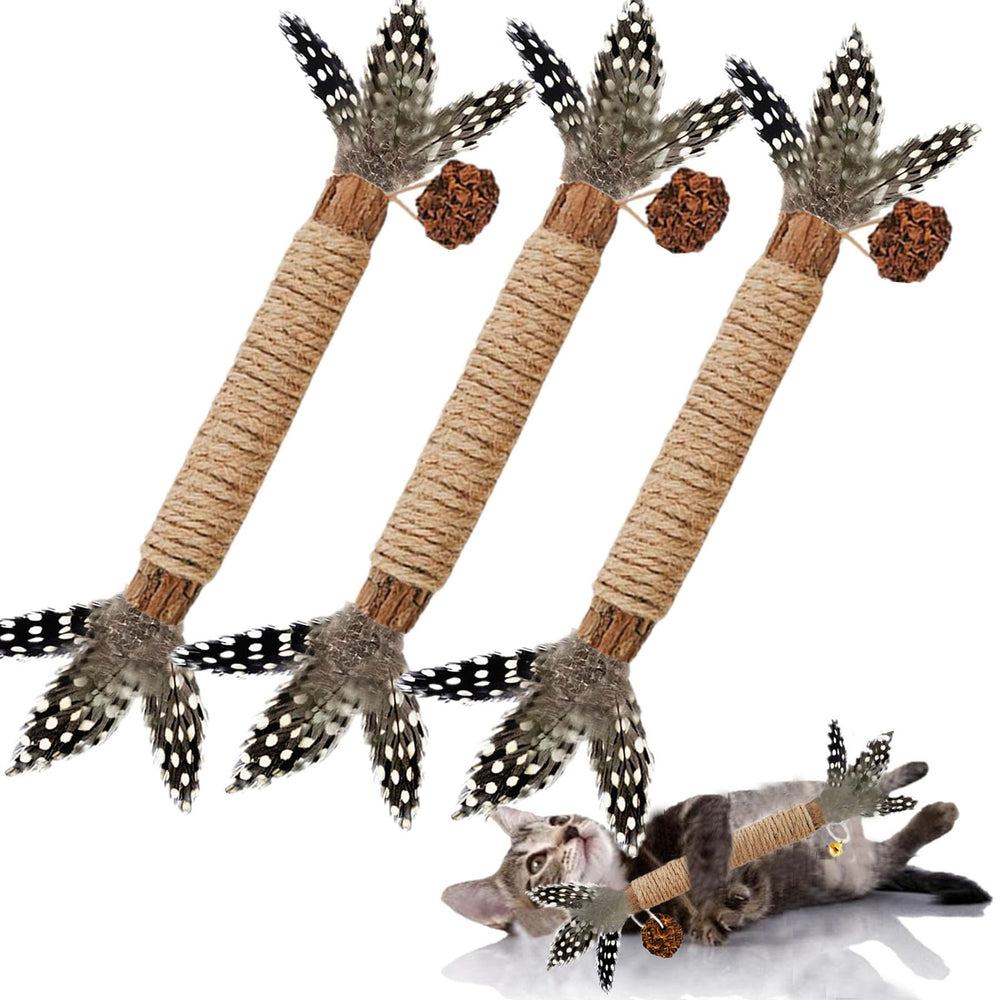 GREMBEB silvervine stick cat teaser for interactive play and curiosity