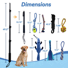 GRETMIX Flirt Pole adjustable length enables flexible play spaces.