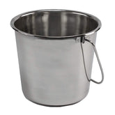 Grip stainless steel bucket front view highlights 4-gallon capacity for versatile home and workshop tasks.